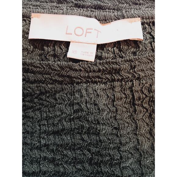 LOFT Blouse Top XS Green Light Waffle Gauzy Boho Work School Travel Basic Staple - Picture 4 of 7